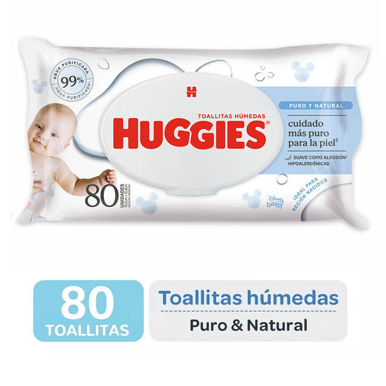 TOALLITAS HUMEDAS HUGGIES PURO Y NATURAL x80